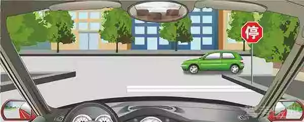 右侧标志表示前方路口要停车让行。