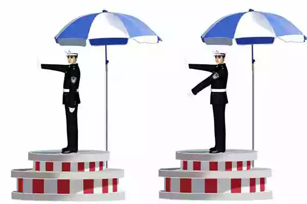 这一组交通警察手势是什么信号？