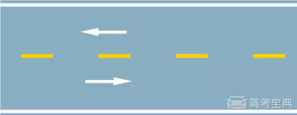 路中心黄色虚线的含义是分隔对向交通流，在保证安全的前提下，可越线超车或转弯。